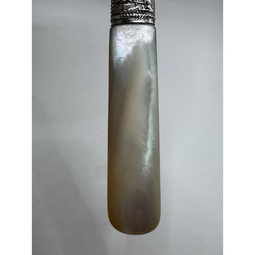 MOTHER OF PEARL STERLING SILVER Dinner Table KNIFE Vintage 9